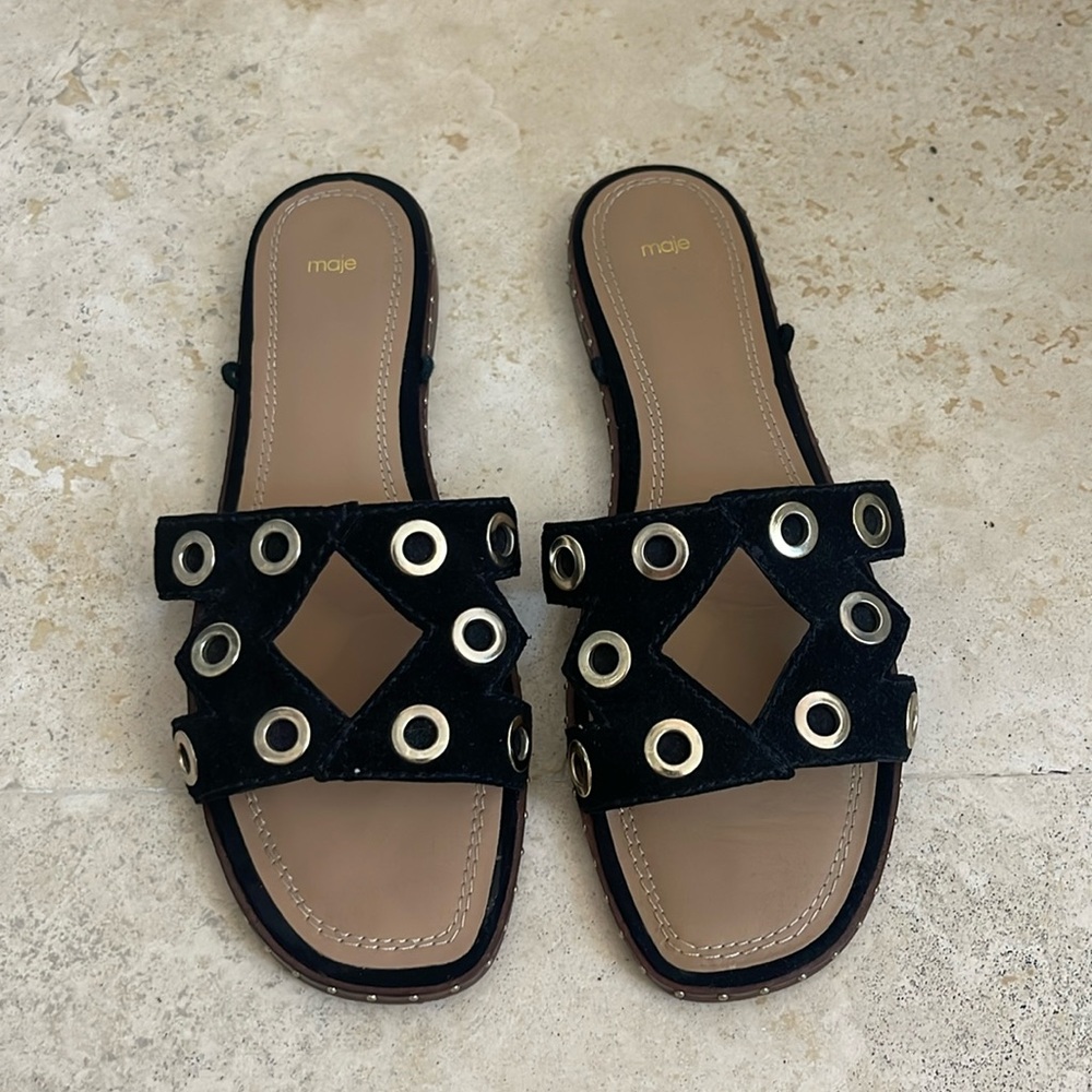 Maje black sandals with studs